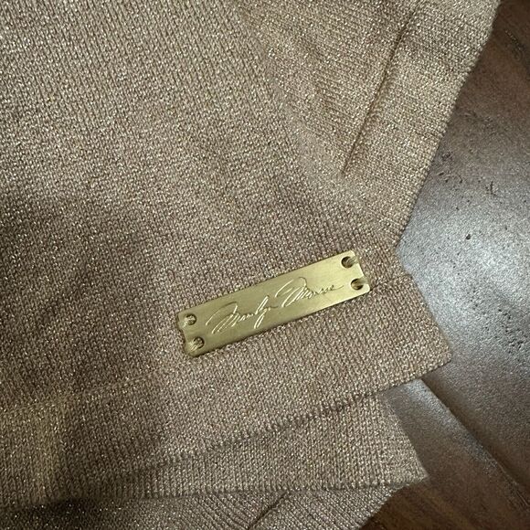 TORRID MARILYN MONROE Mini Fluted Sweater Dress Beige Metallic - Picture 7 of 12